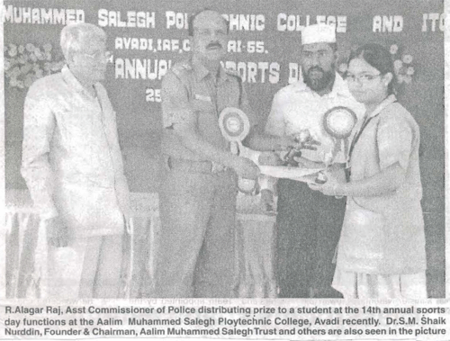 R. Alagar Raj, Asst Commission in TRINITY MIRROR on Mar 30, 2010